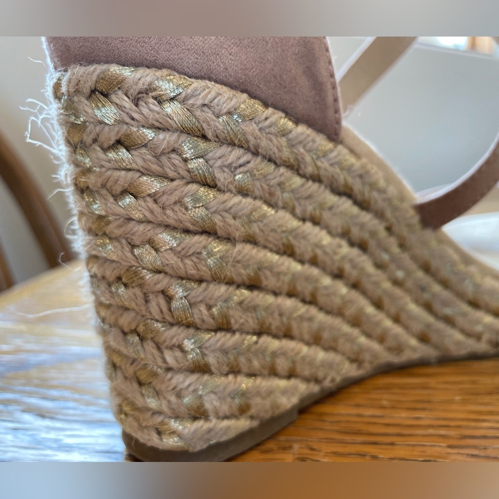 BKE Sole Davinia Platform Wedge Espadrille Sandal 7.5 Beige - Picture 7 of 10